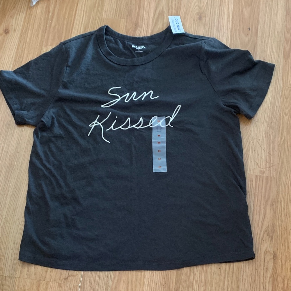 Old Navy Black 'Sun Kissed' Short Sleeve Tee